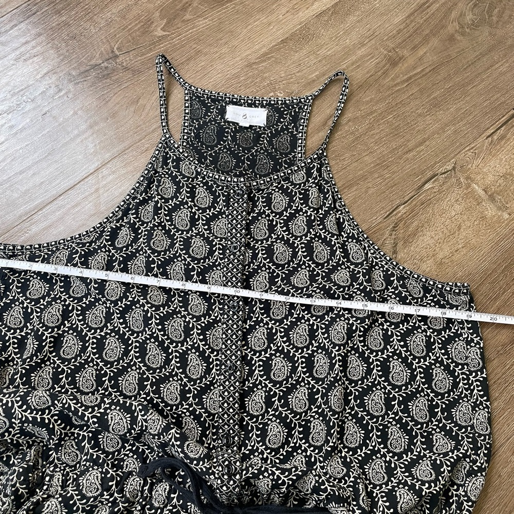 Lou & Grey Sleeveless Jumpsuit Black White Boho Festival Pockets ~ Size M - Picture 13 of 14